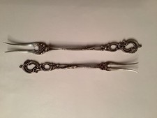 Vorlegegabeln Hildesheimer Rose 800er Silber, mit Punze, 2 Stück