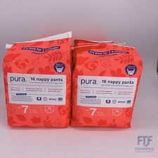 Pura Eco Nappy Pants - Size 7 (17kg+), 6 x 16 Nappies (96 Total), Pull Up Dispos