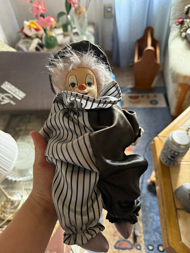 Stoffpuppe clown mit weißem - stoffpuppe,