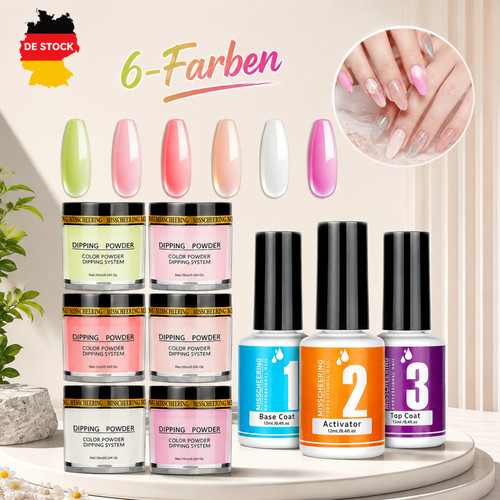 Dipping powder nails set - set, 9pcs