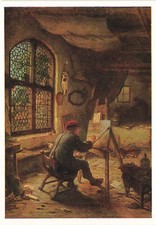 alte AK Das Atelier Adriaen van Ostade ungelaufen Ansichtskarte mhe5126c
