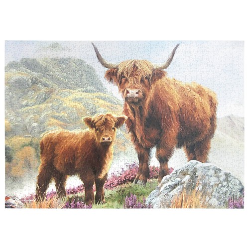 1000 teile puzzle highland - puzzle, kuh