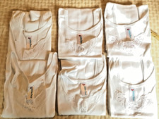 Petite Fleur 6 Stück Damen Unterhemden Achselhemden Baumwolle Weiß Größe 34 neu!