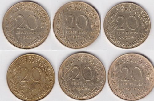 Frankreich centimes 1962 - 20,