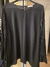 Bluse Shirt Tunika Ärmel Spitze Schwarz Biese Judith Williams 52 ❤️
