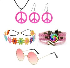 Hippie Kostüm Set, 5 Stück