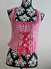 ♥️ Trachtenmieder mit Schnürung Mieder Gr.36 Karierte Pink-Weiß NEU