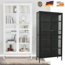 Vitrine Highboard Hochschrank Regal Metall Schrank Möbel Speicherung Glasvitrine