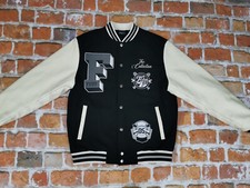 *FUBU HIP HOP VARSITY COLLEGE JACKE*SCHWARZ BEIGE*RAP*VINTAGE*GR: L*TIP TOP