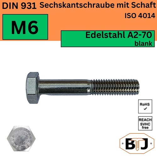 Din 931 70 - m6, a2-70