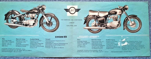 Simson suhl motorrad 425 - motorrad,