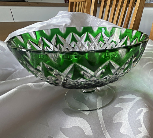 Glas schale auf fuß rund - glas,