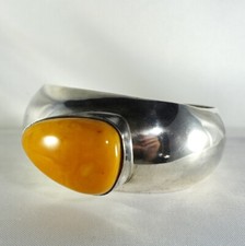 Rar Georg Kramer Butterscotch Bernstein Armreif 835 Silber Fischland /CU 285(10)