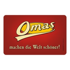 Schneidebrett mit Druckmotiv "Omas machen Welt schöner" Größe 23,5 x 14,5 cm