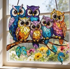 Acrylbild Eulen auf dem Ast