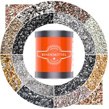 Steinteppich Set UV-Fest AUßEN 25KG Marmorkies + 1KG 1K PU Bindemittel / ca.2m²