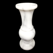 Kerzenständer Weißer Marmor Halter Vase Kirchenkerze Kerze 16 cm Weiß Edel Dekor
