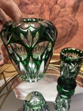Vasen11cm und 13 cm (Einzel such)Nachtmann grüner Überfang 1x Dekor Bamberg“ 