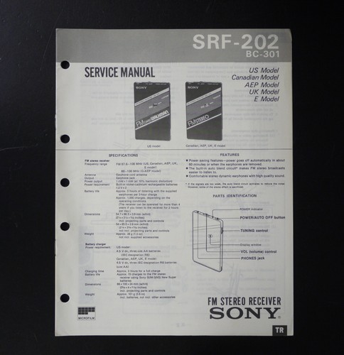 Original sony srf 202 - srf-202, walkman