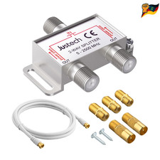 Justech 2-Fach TV Radio F-Stecker Adapter Kabel Antennen Verteiler SAT Splitt...