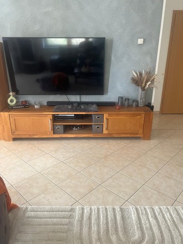 Lowboard eiche massiv 220 - tv-lowboard,