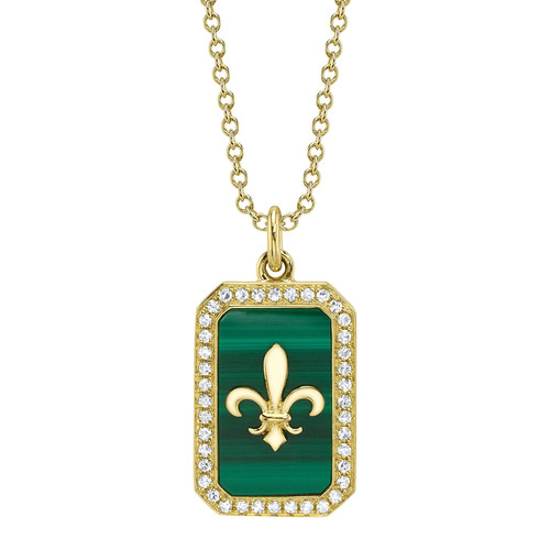 Diamant malachit fleur lis - diamant, fleur-de-lis