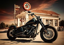 Motorrad Kunstdruck Biker