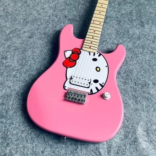 Rosa katze gitarre schöne - katze, e-gitarre,