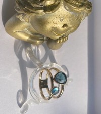 Mega Ring von Pierre Lang PL XII  (12) Rosègold /  blau Luxus Schmuck w. NEU