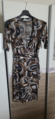 Kleid braun grau gemustert - , gr