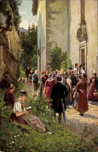 Künstler vor der - ak,