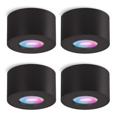 4x CELI-1 Aufputz Deckenspot schwarz IP44 flach Smart RGB LED dimmbar 5W 230V