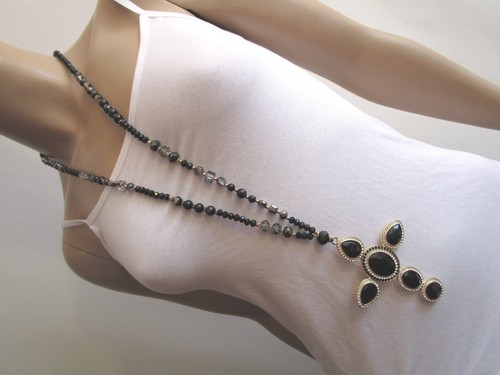 Strass hals kette lang perlen - strass,