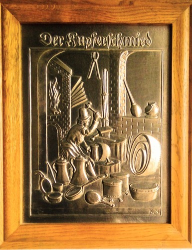 Zinnrelief wandbild aus - aus, zinn