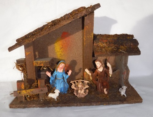 Weihnachtskrippe holz rustikal - weihnachtskrippe,