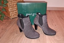 Paul Green Stielel Stiefelette Gr. 37 /  Gr. 4  Leder Samtziege Iron Stiefelette