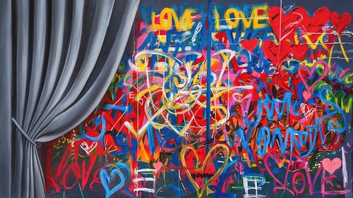 Motiv banksy theater vorhang - theater,