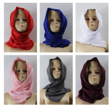 Kopf Tuch Chiffon Schal seidig elegant einfarbig groß Schal Stola Hijab