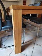Glas-Vollholztisch...wunderschön aus Pinienholz, 210cm *100cm. Breite Holzbeine