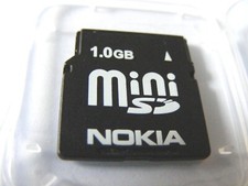 1GB Mini SD Card ( 1 GB MiniSD Karte ) NOKIA gebraucht