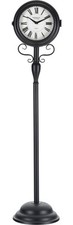 Stand Uhr Design Wohnzimmer Retro Küchenuhr Analog Vintage Bahnhof groß Schwarz