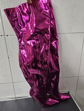 Stiletto Stiefel Overknee Gr. 41 Metallic, Guter Zustand Oberschenkel-Stiefel 