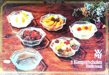 WMF 6 Kompottschalen Bleikristall  Vitrine 1907 Glasschale unbenutzt Rarität