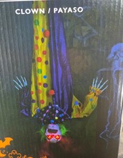 Halloween Clown Deko Figur 120cm LED Bewegungs- u. Soundeffekt Augenleuchten