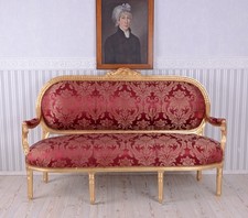 Barockes Sofa Salonsofa Rokoko Sitzbank Rot Barock Couch 