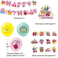 44 Stück Kirby Star Geburtstagsdeko Cartoon Themed Partyzubehör für Kinder