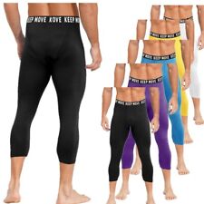 DE iEFiEL Herren Sport 3/4 Capri Leggins Tights Skinny Baselayer Laufhose Gym