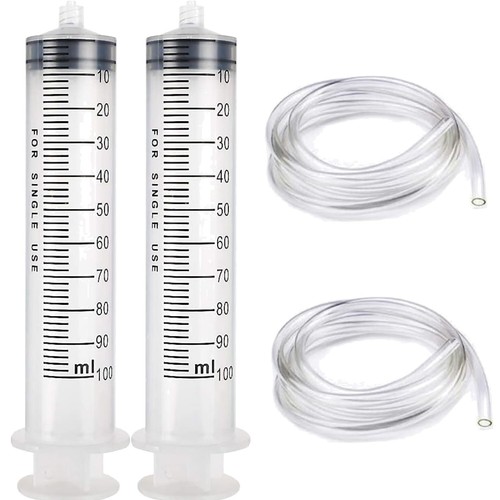 2x100ml kunststoff spritze mit - kunststoff,