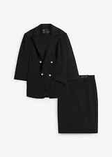 Neu 2-tlg Kostüm: Blazer und Rock Gr. 40 Schwarz Damen-Anzug Business Set