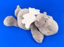 NICI NILPFERD Schutzengel LOVE HERZ Flügel Hippo grau rot Plüsch 30 cm liegend